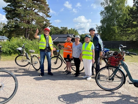 Start vid Pärlan. Staffan, Eivor, Anki, Solveig och Robert.